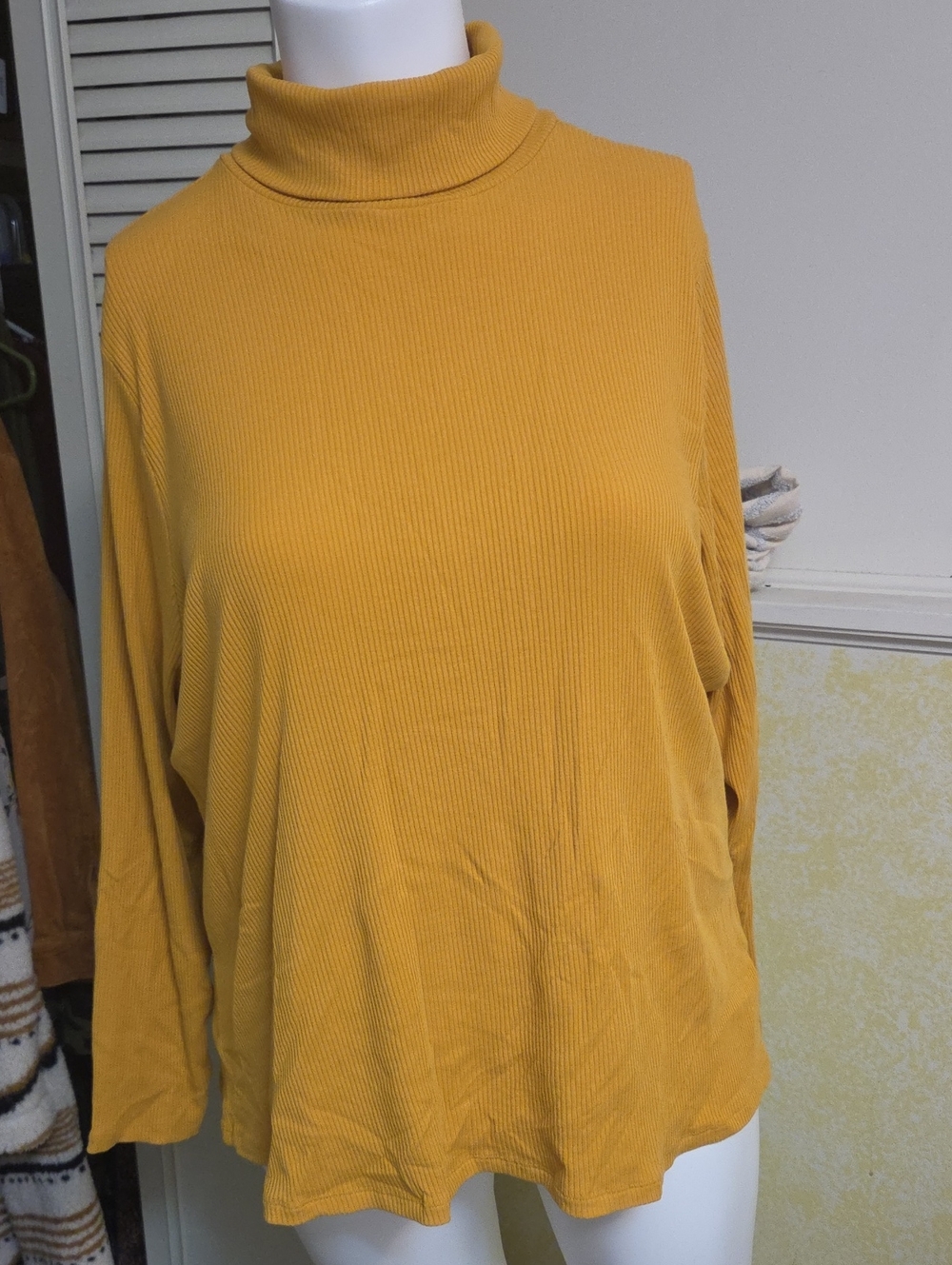 Old Navy Mustard Ribbed Turtleneck Top